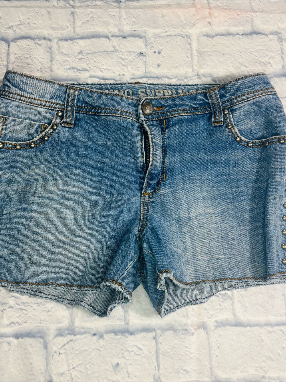 Girls Denim Shorts XL (14/16) By Mossimo Supply Co.  featuring metallic studs.